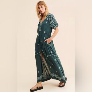 Free People Riley Embroidered Maxi Dress
